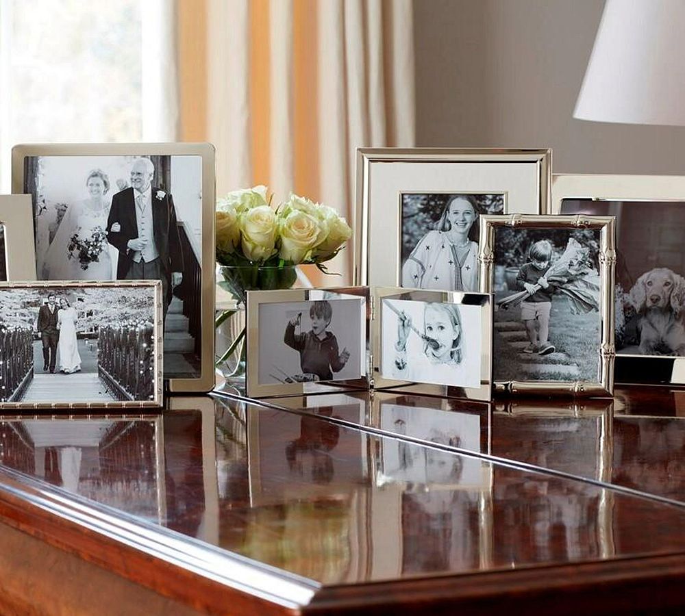 Silver Plated Wide Bamboo Picture Frame