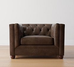 Open Box: Chesterfield Square Arm Leather Chair