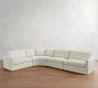 Westwood Slim Arm Slipcovered 4-Piece Curved Wedge Sectional (148&quot;)