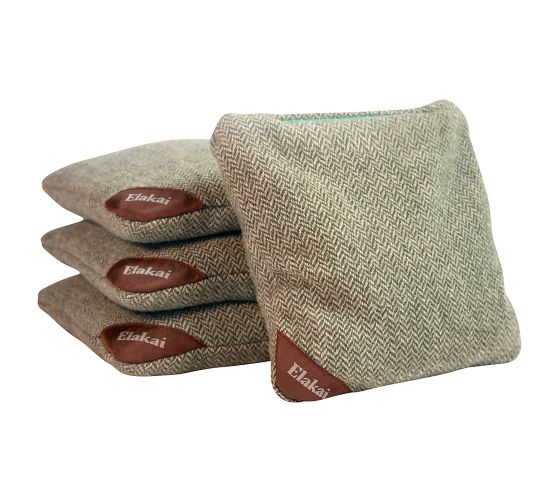 Herringbone cornhole bags (set of 4, green sprout)