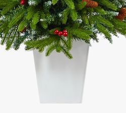 Potted Snow Tipped Portland Spruce Artificial Christmas Tree