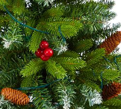 Potted Snow Tipped Portland Spruce Artificial Christmas Tree