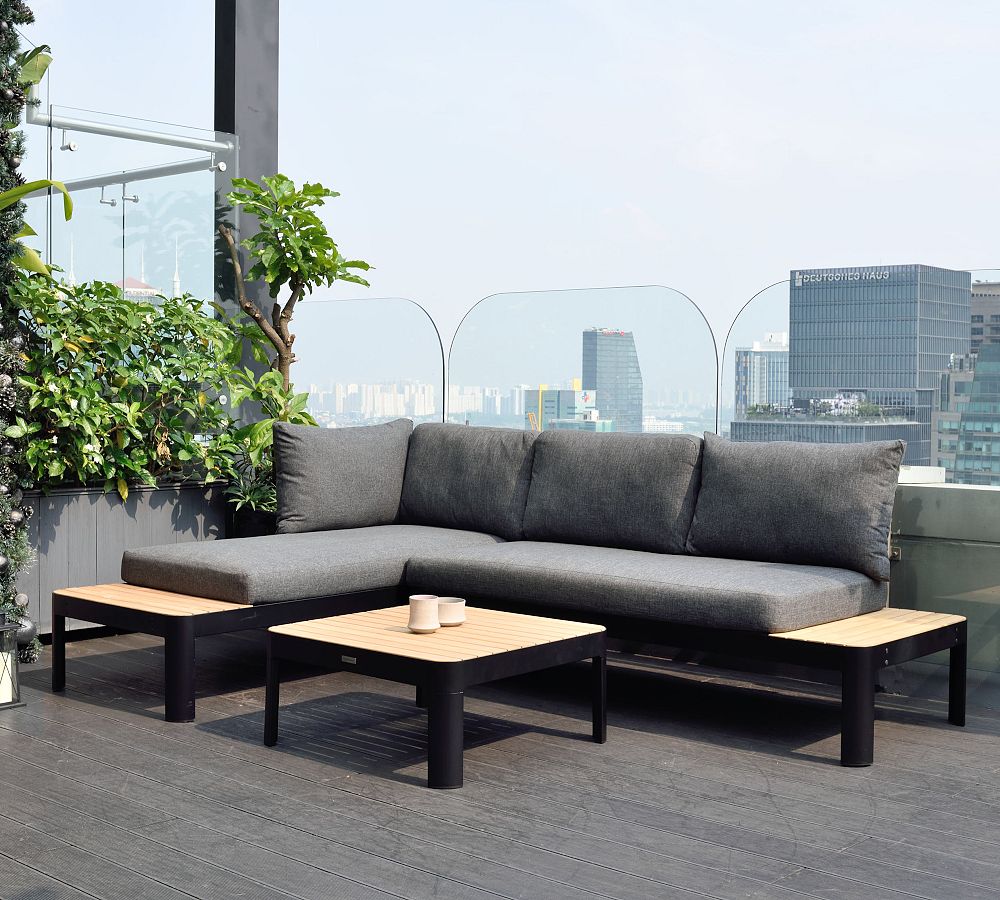 Chattanooga Teak 3-Piece Outdoor Sectional Set (99&quot;)