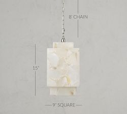 Beatrice Alabaster Cube Pendant (9&quot;)