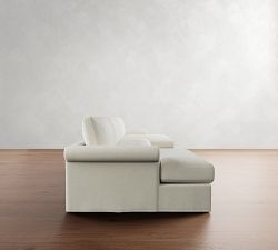 Westwood Roll Arm Slipcovered Double Chaise Sectional (177&quot;&ndash;197&quot;)