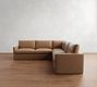 Westwood Slim Arm Leather 3-Piece L-Shaped Sectional (119&quot;)