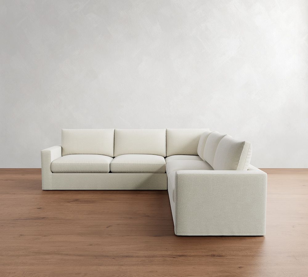 Westwood Square Arm Slipcovered 3-Piece L-Shaped Sectional (117&quot;)