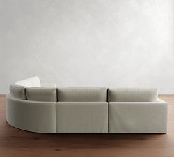 Westwood Square Arm Slipcovered 5-Piece Curved Wedge Sectional (151&quot;)