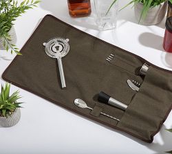 Greenpoint Waxed Canvas 10-Piece Bar Tool Set