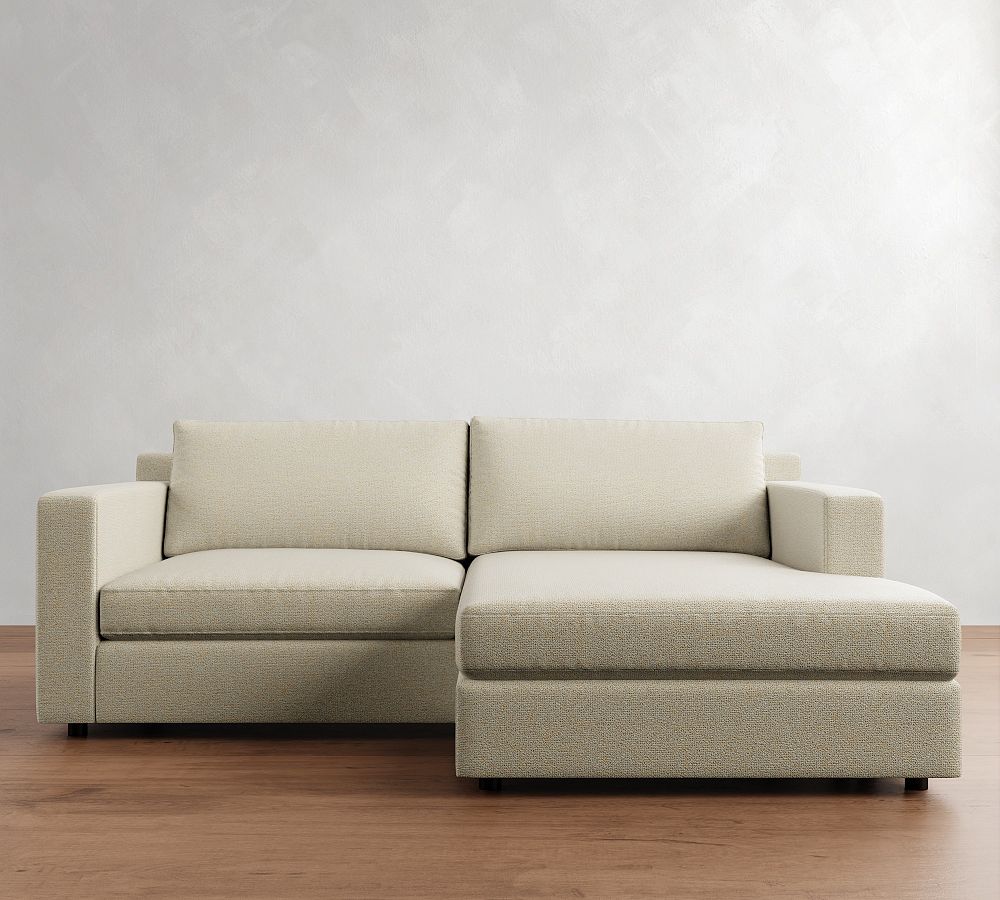 Pacifica Wide Arm Reversible Sleeper Chaise Sectional &ndash; Storage Available (86&quot;)