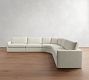 Westwood Slim Arm Slipcovered 5-Piece Curved Wedge Sectional (148&quot;)