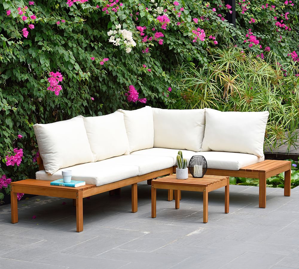 Everett Eucalyptus Sectional Set with Coffee Table