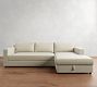 Pacifica Wide Arm Trundle Sleeper Chaise Sectional &ndash; Storage Available (106&quot;)