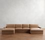 Westwood Slim Arm Leather Double Chaise Sectional (168&quot;&ndash;180&quot;)