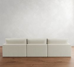 Westwood Slim Arm Slipcovered Modular Chaise Sectional (137&quot;)