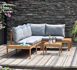 Everett Eucalyptus Sectional Set with Coffee Table