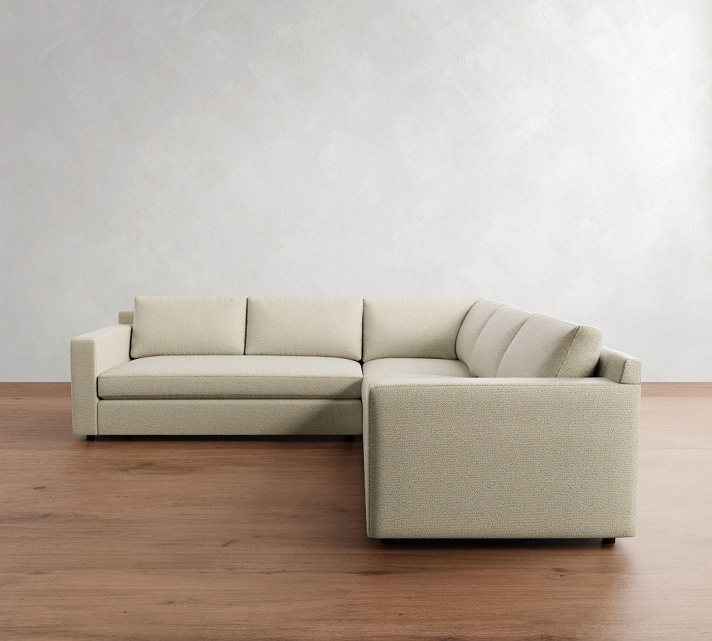 Pacifica Wide Arm 3-Piece L-Shaped Sectional (105&quot;&ndash;109&quot;)