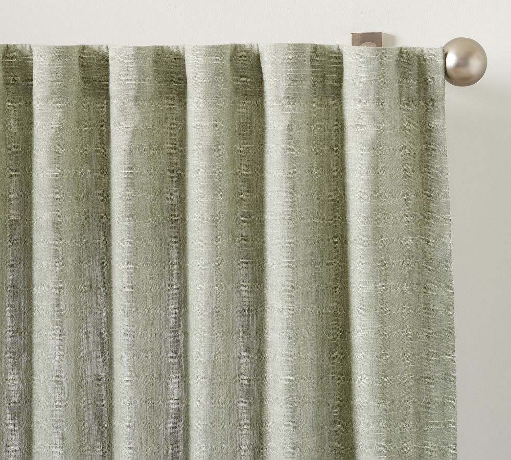 Open Box: Emery Linen Curtain, 50"W x 84"L - Eucalyptus