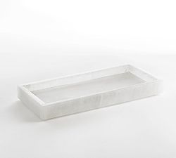 Open Box: Kyran Handcrafted Alabaster Tray - White