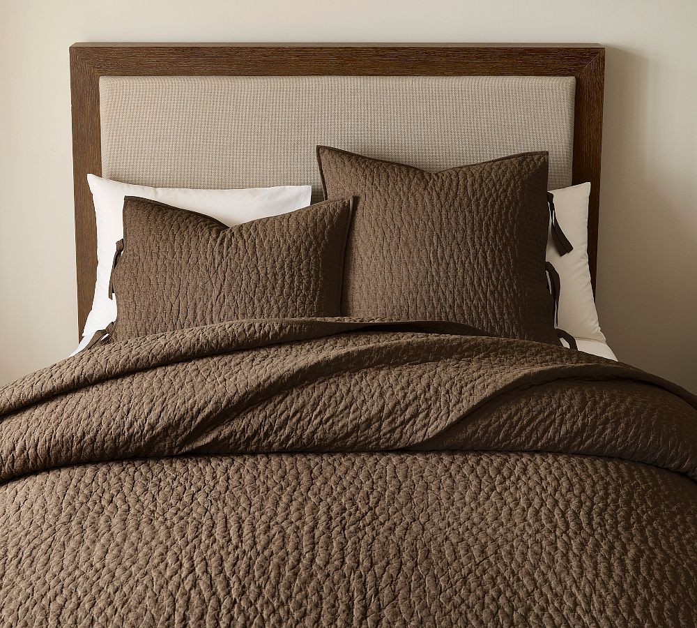 Pick-Stitch Handcrafted Cotton Linen Quilt