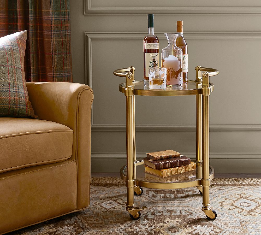 Everson Round Metal Bar Cart (20&quot;)