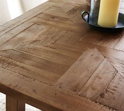 Reclaimed Parquet Extendable Dining Table (78&quot;-96&quot;)
