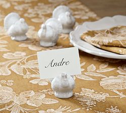 Figural Turkey Stoneware Place Card Holders - Set of 4