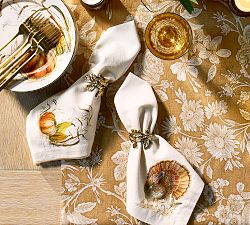 Gold Leaf Napkin Rings - Set of 4