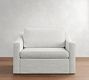 Cameron Slope Arm Slipcovered Single Sleeper Sofa with Memory Foam Mattress (53&quot;)