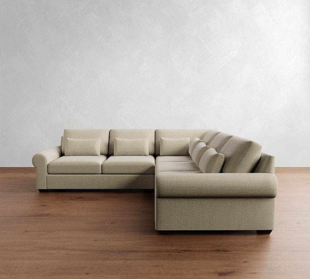 Big Sur Roll Arm Deep Seat 3-Piece L-Shaped Sectional (121&quot;)