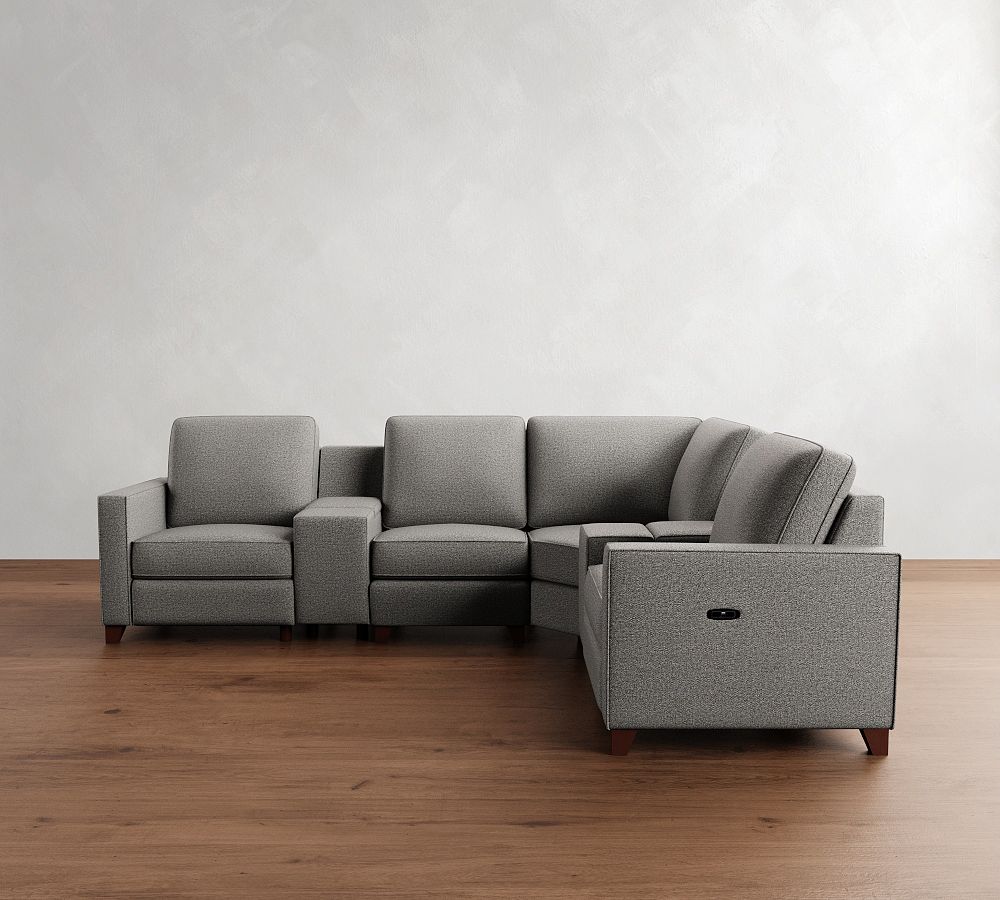 Cameron Square Arm Reversible Power Reclining Sectional - Storage Available (109&quot;&ndash;123&quot;)