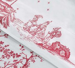 Santa Toile Organic Percale Pillowcases - Set of 2