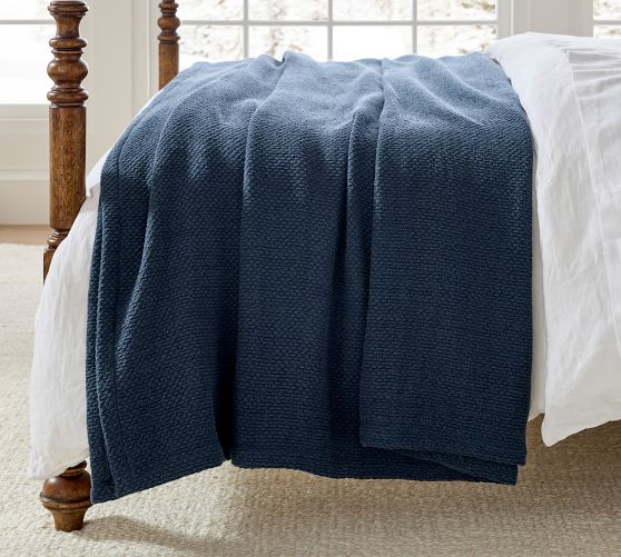 Washed Cotton Basket Weave Blanket