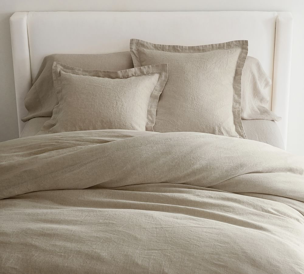 Belgian Flax Linen Duvet Cover - Dark Flax, Full/Queen