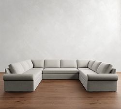 Big Sur Roll Arm Slipcovered U-Shaped Sectional (145&quot;&ndash;178&quot;)