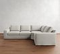 Big Sur Square Arm Slipcovered 3-Piece Wedge Sectional (123&quot;)