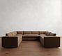 Carmel Wide Arm Leather U-Shaped Sectional (146&quot;)