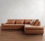 Big Sur Square Arm Deep Seat Leather Return Bumper Sectional (121&quot;&ndash;153&quot;)