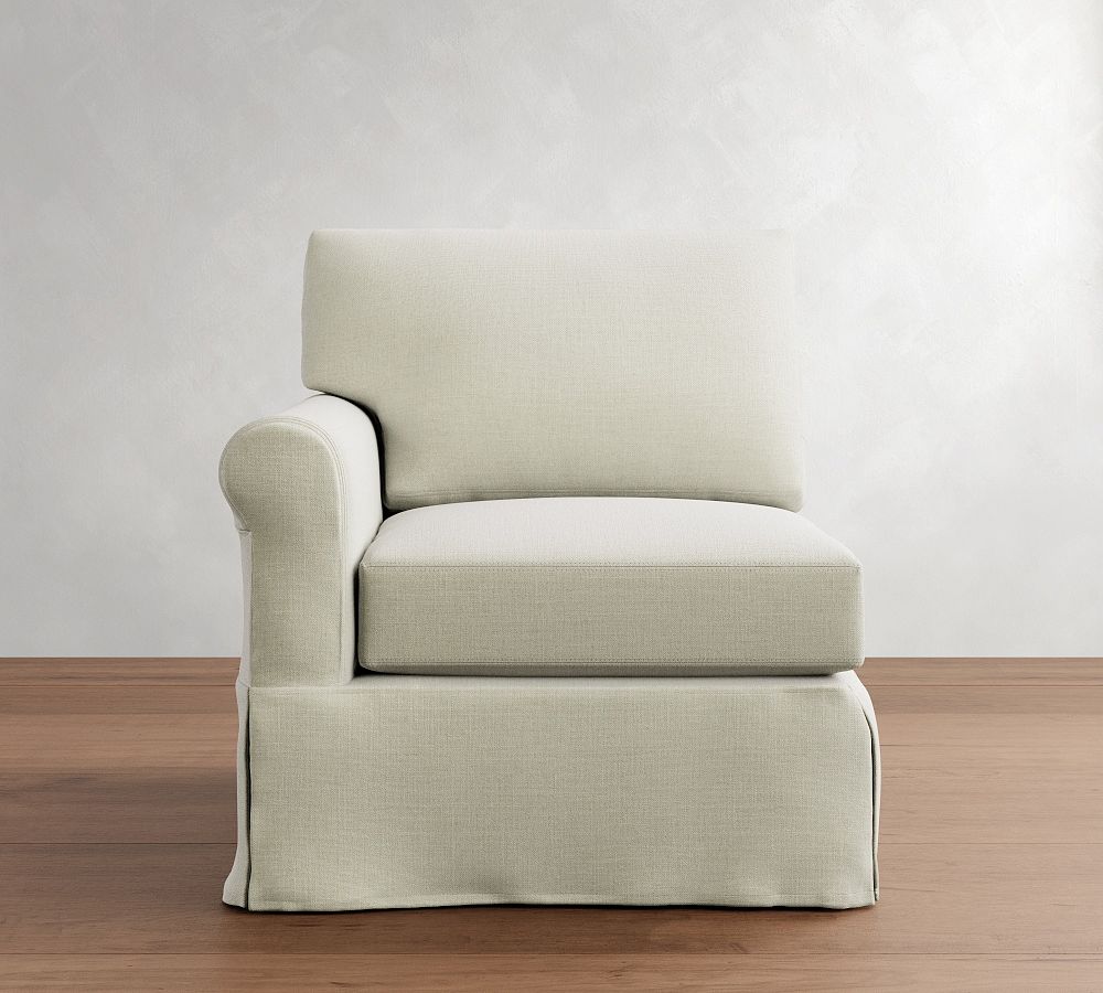 Build Your Own York Roll Arm Slipcovered Sectional