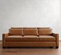 York Square Arm Deep Seat Leather Sofa (60&quot;&ndash;95&quot;)