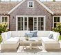 Indio Eucalyptus Modern Platform 5-Piece U-Shaped Outdoor Sectional (122&quot;)