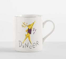 Vintage Reindeer Porcelain Mugs - Set of 8