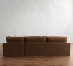 Westwood Slim Arm Deep Seat Leather Return Bumper Sectional (119&quot;-131&quot;)