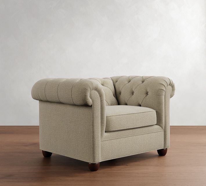Chesterfield Roll Arm Chair Pottery Barn