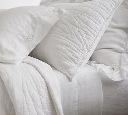 Open Box: Belgian Flax Linen Handcrafted Quilted Sham