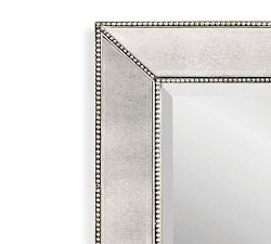 Antique Beveled Glass Beaded Frame Rectangular Wall Mirror