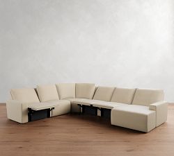 Larkspur Power Reclining L-Shaped Wedge Chaise Sectional-Storage Available (175&quot;-188&quot;)