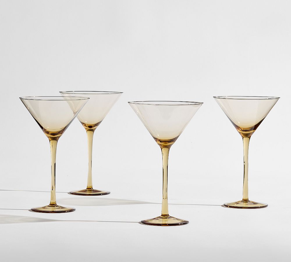Clara Martini Glasses - Set of 4 - In Amber