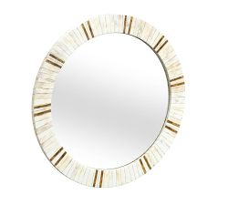 Coco Round Bone Mirror - 30&quot;
