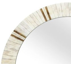 Coco Round Bone Mirror - 30&quot;